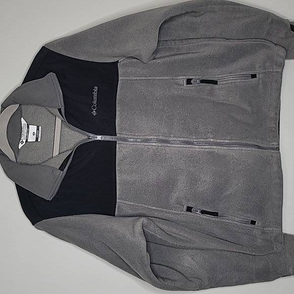 Columbia Men's size Mediun gray and black fleece zip up Bugabointerchange jacket - Picture 2 of 10